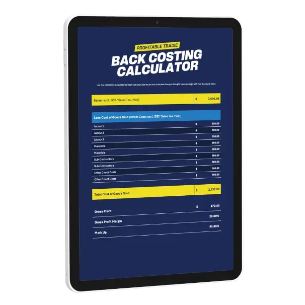 Back Costing Template image