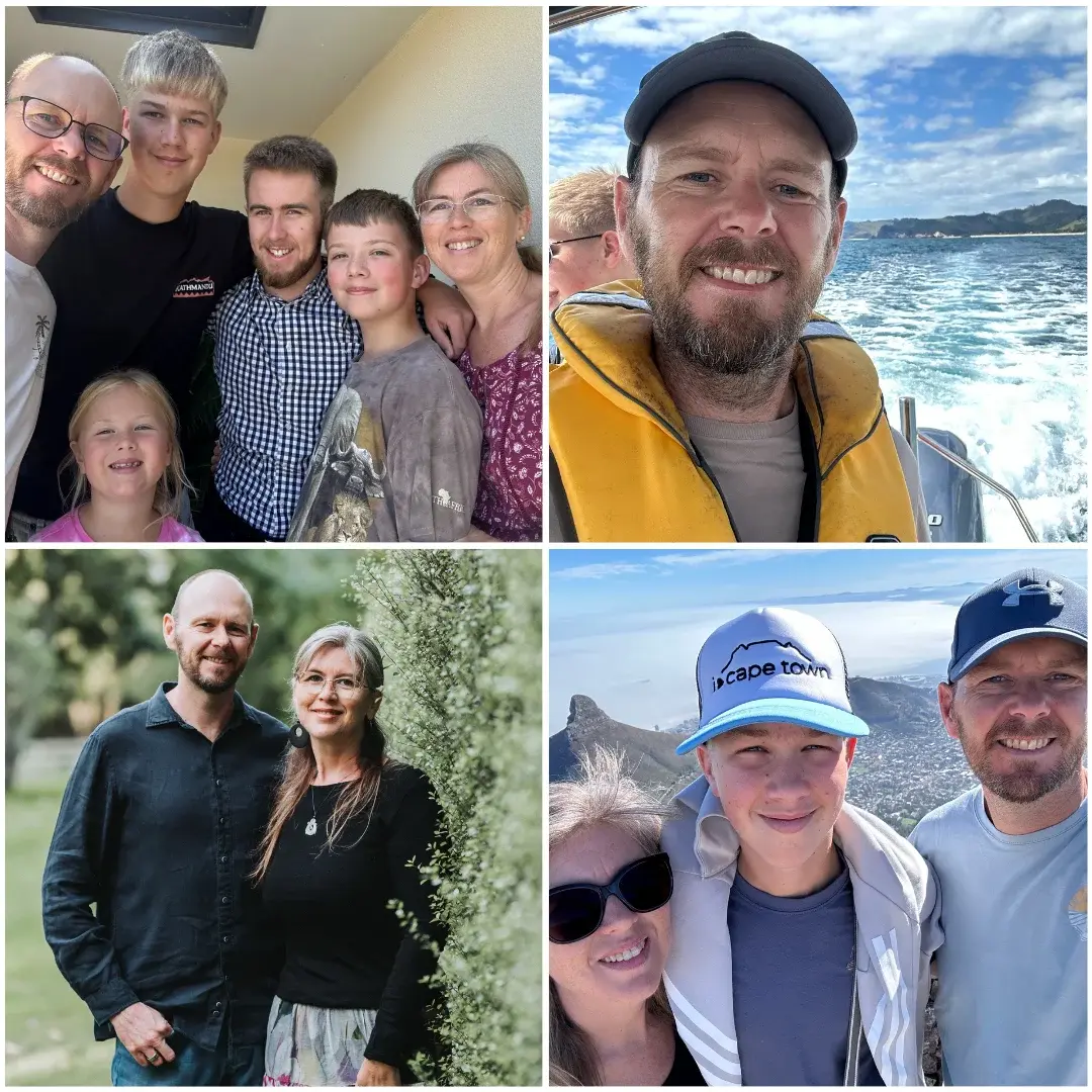Lifestyle photo collage — boat, family, pool, car